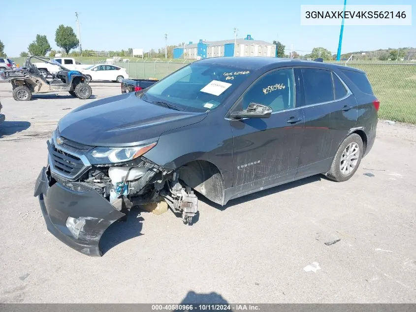 2019 Chevrolet Equinox Lt VIN: 3GNAXKEV4KS562146 Lot: 40580966