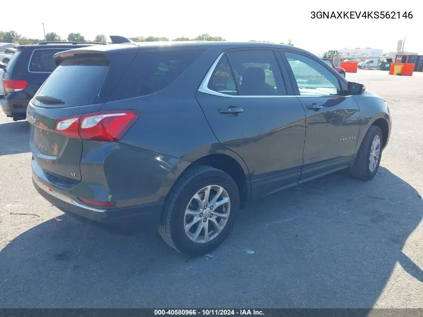 2019 Chevrolet Equinox Lt VIN: 3GNAXKEV4KS562146 Lot: 40580966