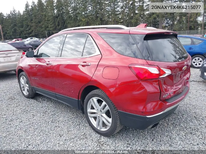 2019 Chevrolet Equinox Premier VIN: 2GNAXYEX4K6215077 Lot: 40581972