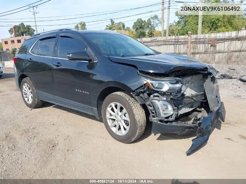 2019 Chevrolet Equinox Lt VIN: 2GNAXUEV9K6106492 Lot: 40582124