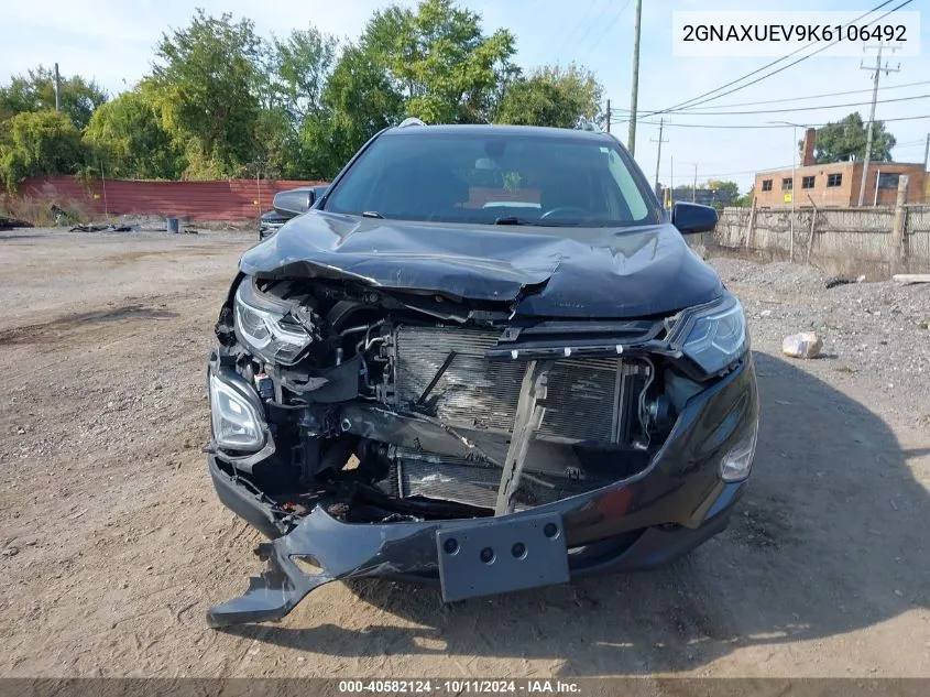 2019 Chevrolet Equinox Lt VIN: 2GNAXUEV9K6106492 Lot: 40582124