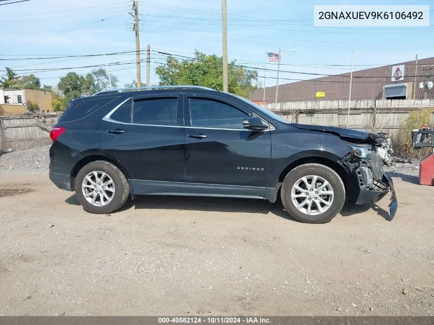 2019 Chevrolet Equinox Lt VIN: 2GNAXUEV9K6106492 Lot: 40582124