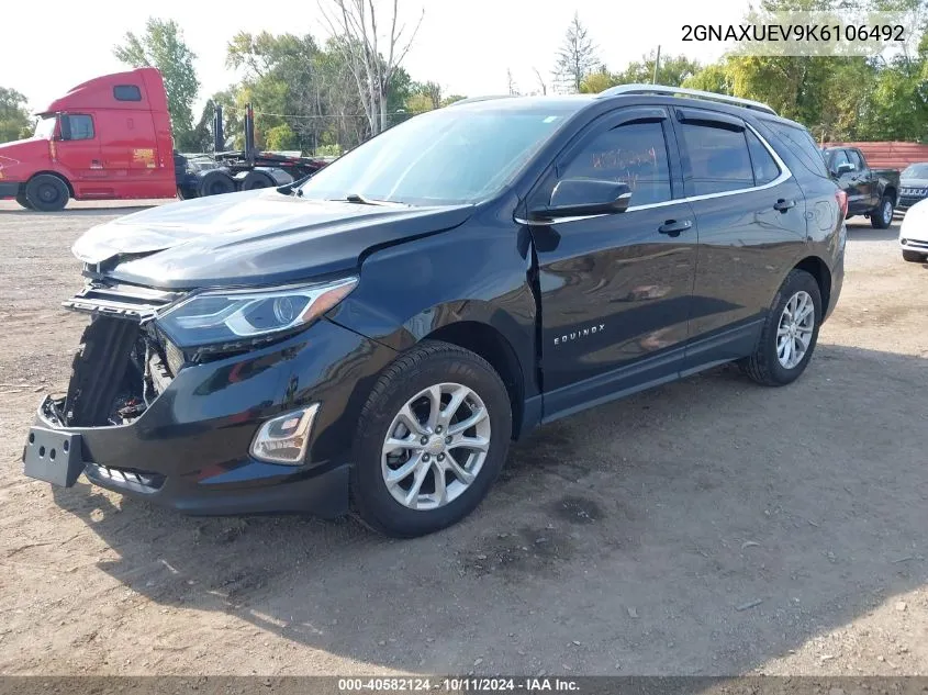 2019 Chevrolet Equinox Lt VIN: 2GNAXUEV9K6106492 Lot: 40582124