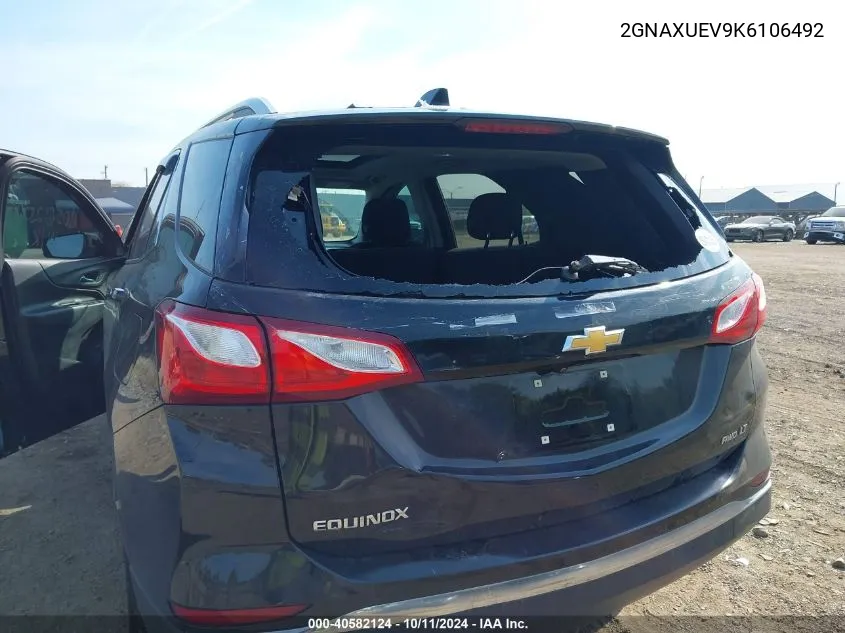 2019 Chevrolet Equinox Lt VIN: 2GNAXUEV9K6106492 Lot: 40582124