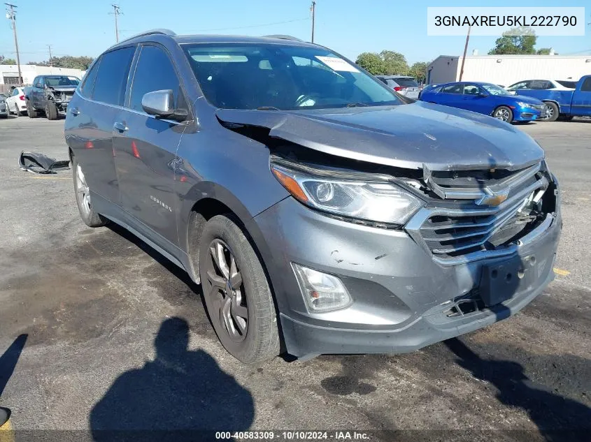 2019 Chevrolet Equinox Premier VIN: 3GNAXREU5KL222790 Lot: 40583309