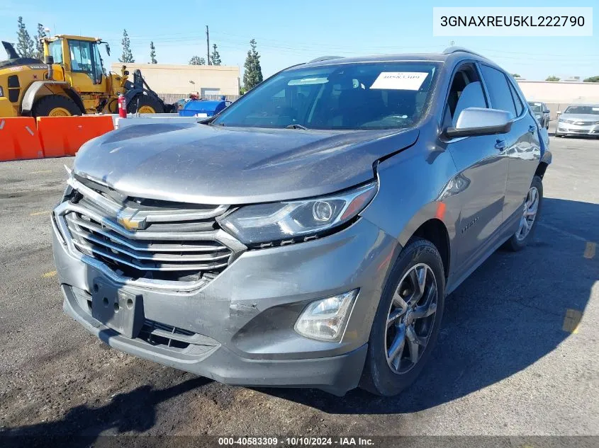 2019 Chevrolet Equinox Premier VIN: 3GNAXREU5KL222790 Lot: 40583309