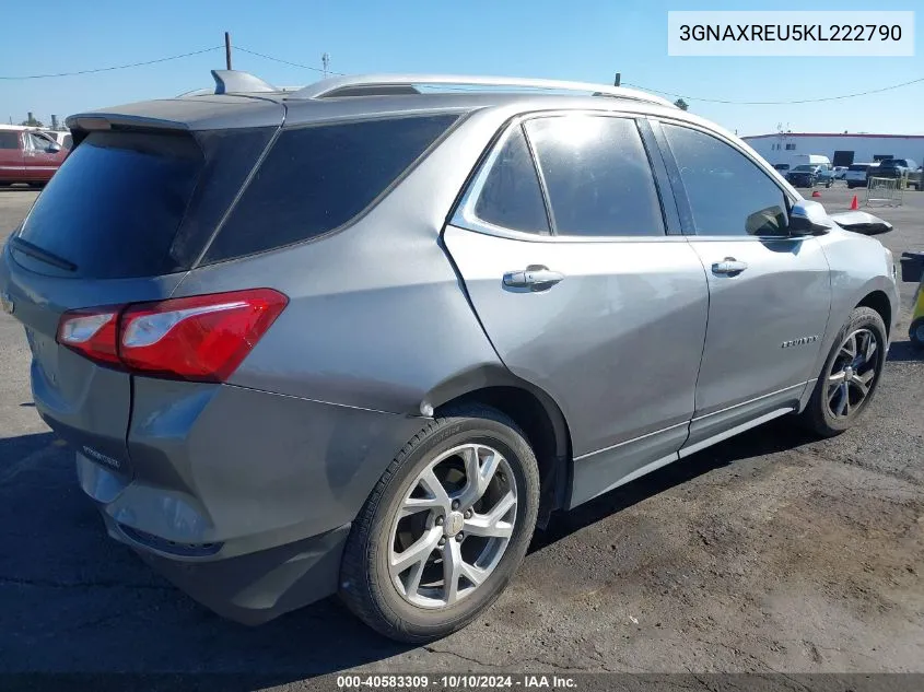 2019 Chevrolet Equinox Premier VIN: 3GNAXREU5KL222790 Lot: 40583309