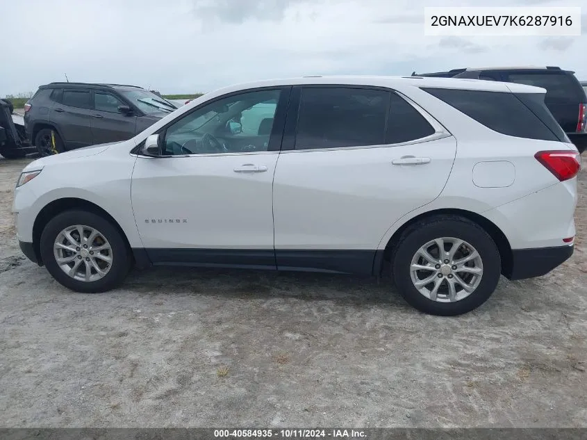 2019 Chevrolet Equinox Lt VIN: 2GNAXUEV7K6287916 Lot: 40584935