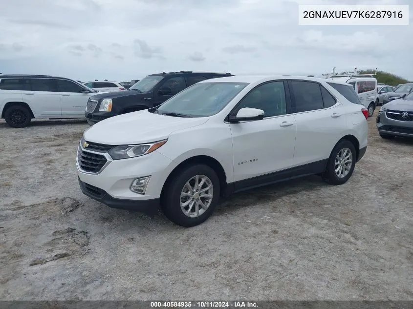 2019 Chevrolet Equinox Lt VIN: 2GNAXUEV7K6287916 Lot: 40584935