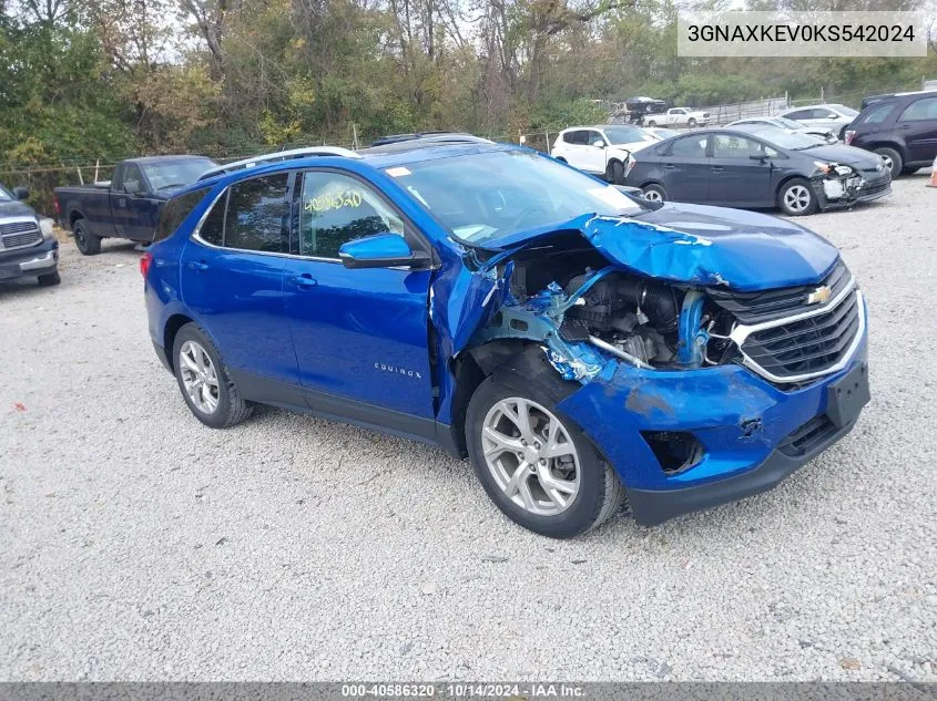 2019 Chevrolet Equinox Lt VIN: 3GNAXKEV0KS542024 Lot: 40586320