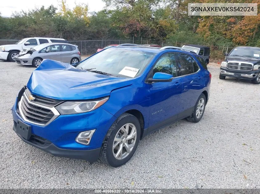 2019 Chevrolet Equinox Lt VIN: 3GNAXKEV0KS542024 Lot: 40586320