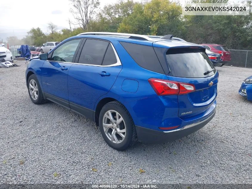 2019 Chevrolet Equinox Lt VIN: 3GNAXKEV0KS542024 Lot: 40586320