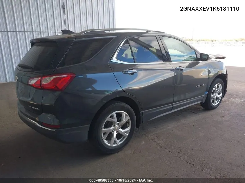 2019 Chevrolet Equinox Premier VIN: 2GNAXXEV1K6181110 Lot: 40586333