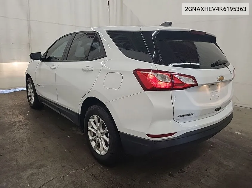 2019 Chevrolet Equinox Ls VIN: 2GNAXHEV4K6195363 Lot: 40588926