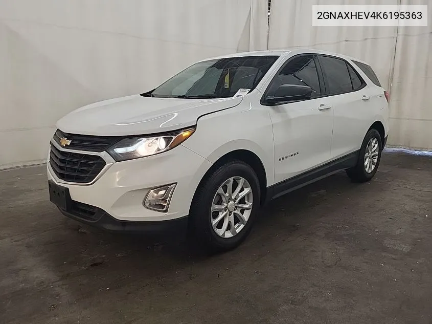 2019 Chevrolet Equinox Ls VIN: 2GNAXHEV4K6195363 Lot: 40588926