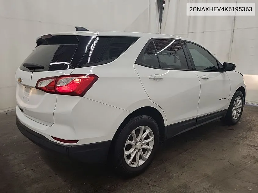 2019 Chevrolet Equinox Ls VIN: 2GNAXHEV4K6195363 Lot: 40588926