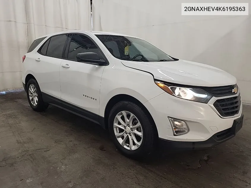 2019 Chevrolet Equinox Ls VIN: 2GNAXHEV4K6195363 Lot: 40588926