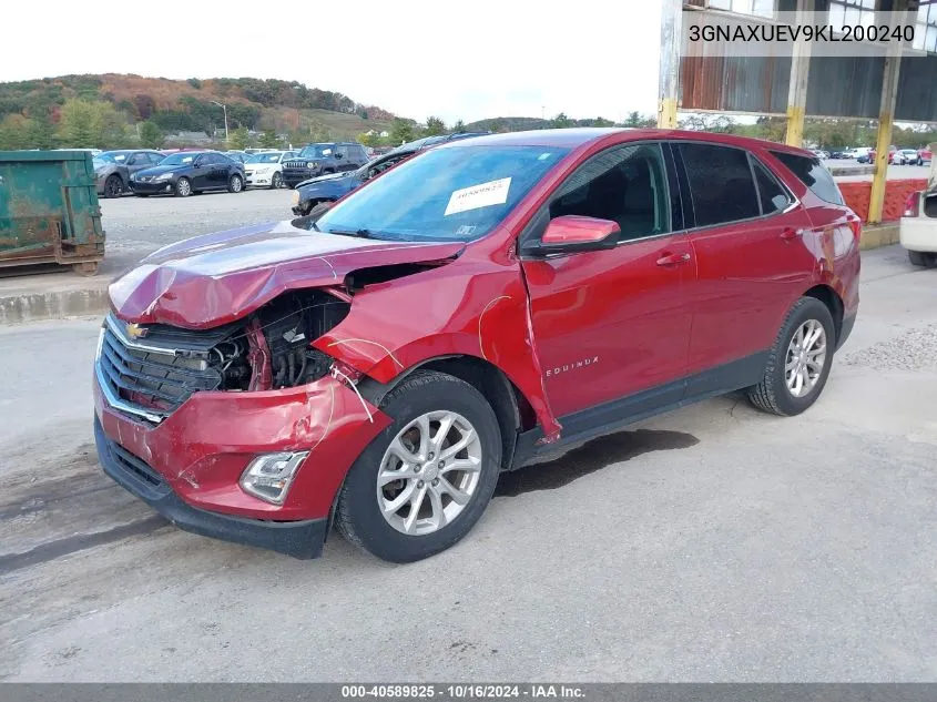 2019 Chevrolet Equinox Lt VIN: 3GNAXUEV9KL200240 Lot: 40589825