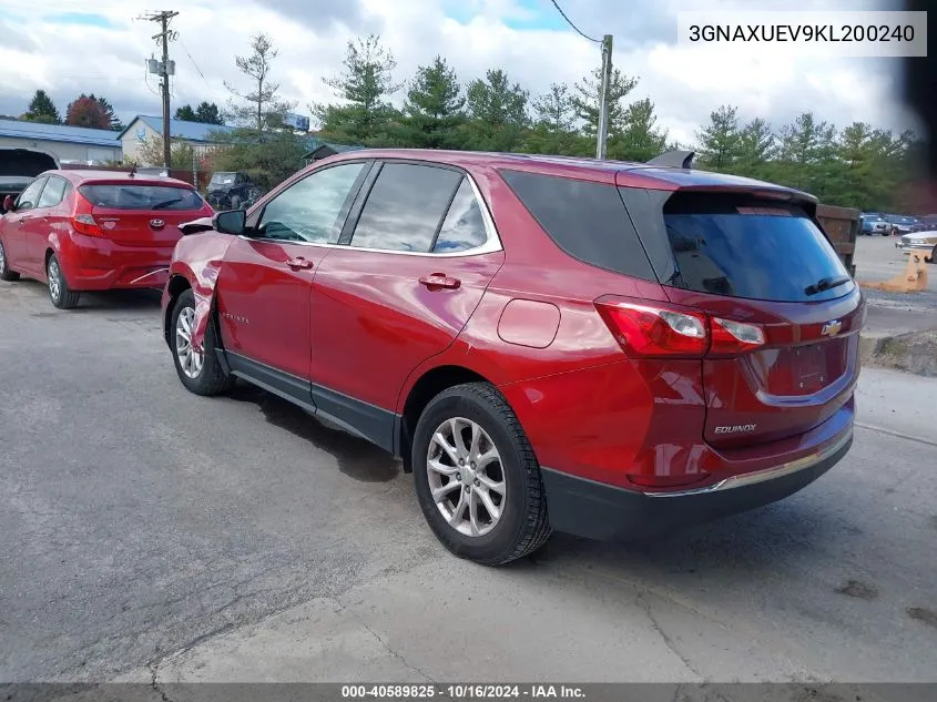 2019 Chevrolet Equinox Lt VIN: 3GNAXUEV9KL200240 Lot: 40589825