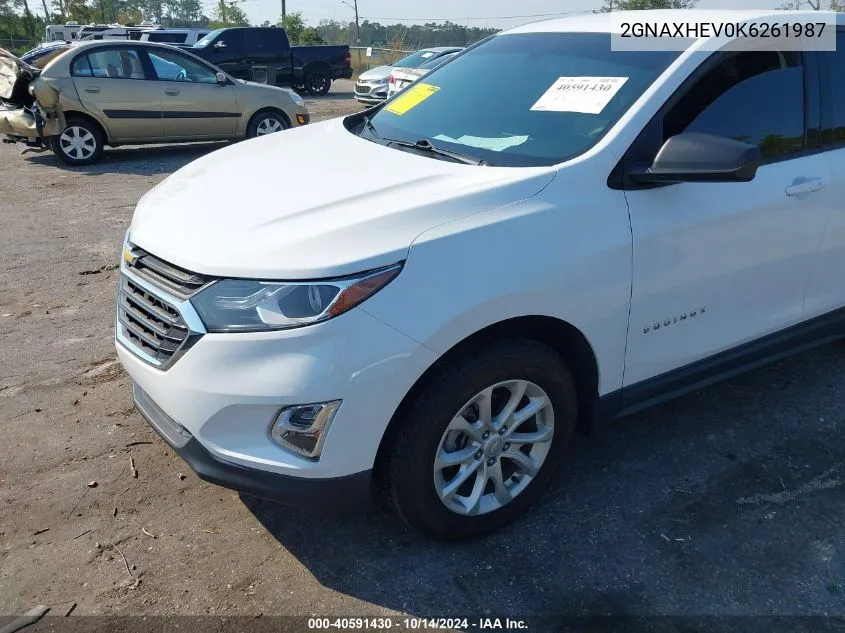 2019 Chevrolet Equinox Ls VIN: 2GNAXHEV0K6261987 Lot: 40591430