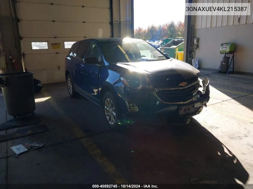 2019 Chevrolet Equinox Lt VIN: 3GNAXUEV4KL215387 Lot: 40592745