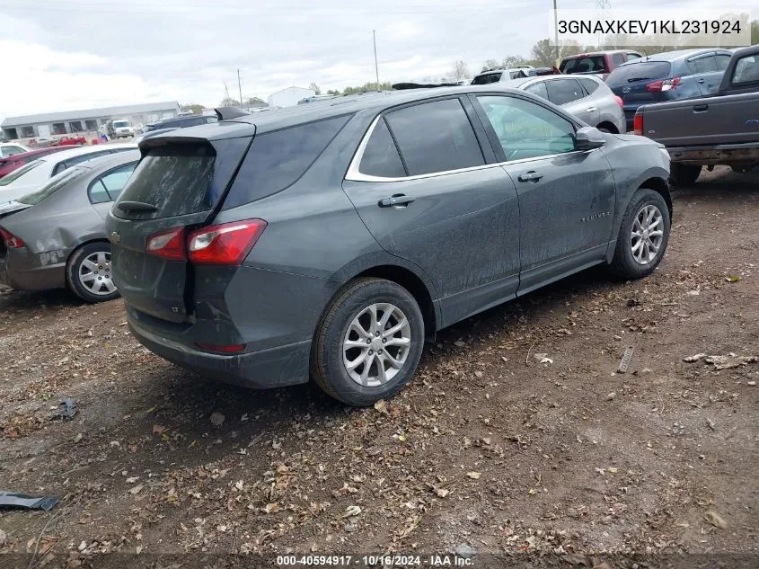 2019 Chevrolet Equinox Lt VIN: 3GNAXKEV1KL231924 Lot: 40594917