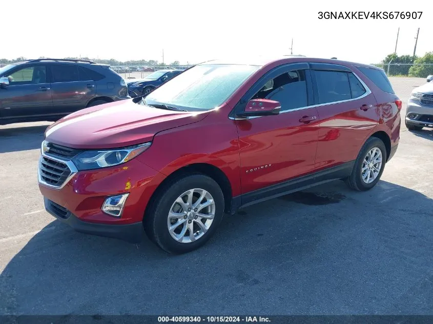 2019 Chevrolet Equinox Lt VIN: 3GNAXKEV4KS676907 Lot: 40599340