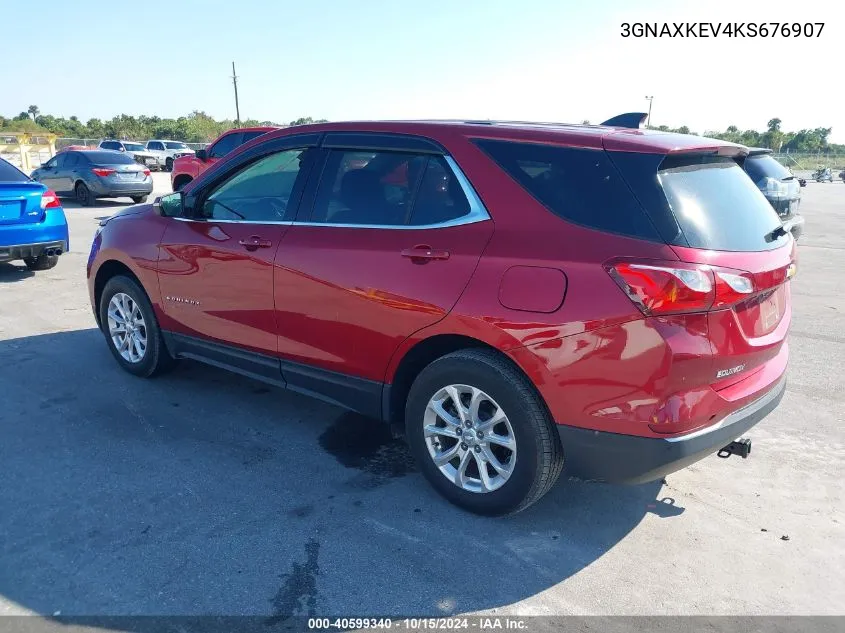 2019 Chevrolet Equinox Lt VIN: 3GNAXKEV4KS676907 Lot: 40599340