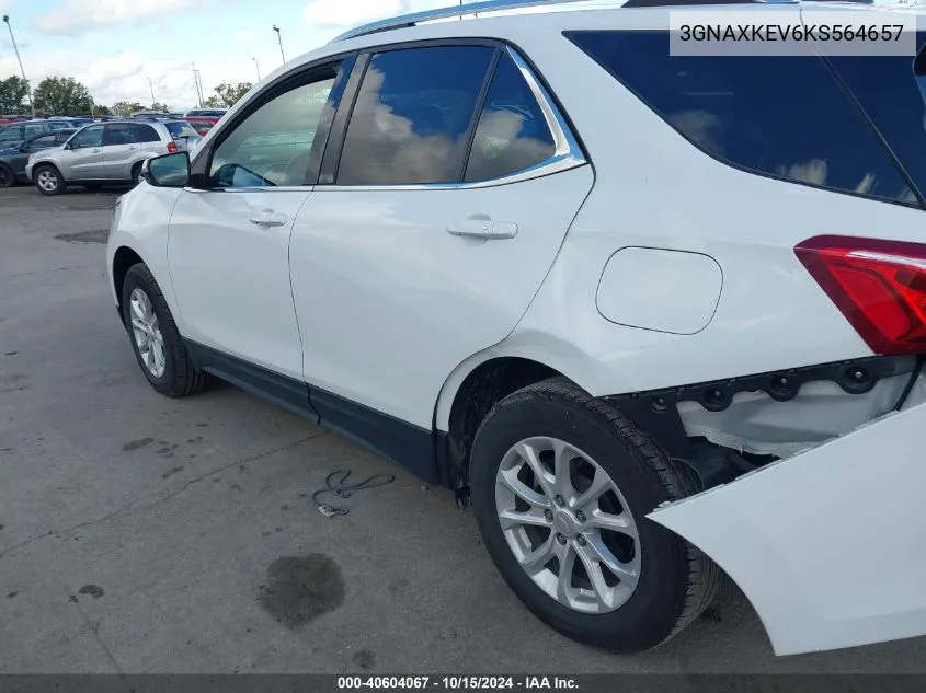 2019 Chevrolet Equinox Lt VIN: 3GNAXKEV6KS564657 Lot: 40604067