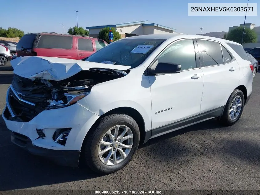 2019 Chevrolet Equinox Ls VIN: 2GNAXHEV5K6303571 Lot: 40605219