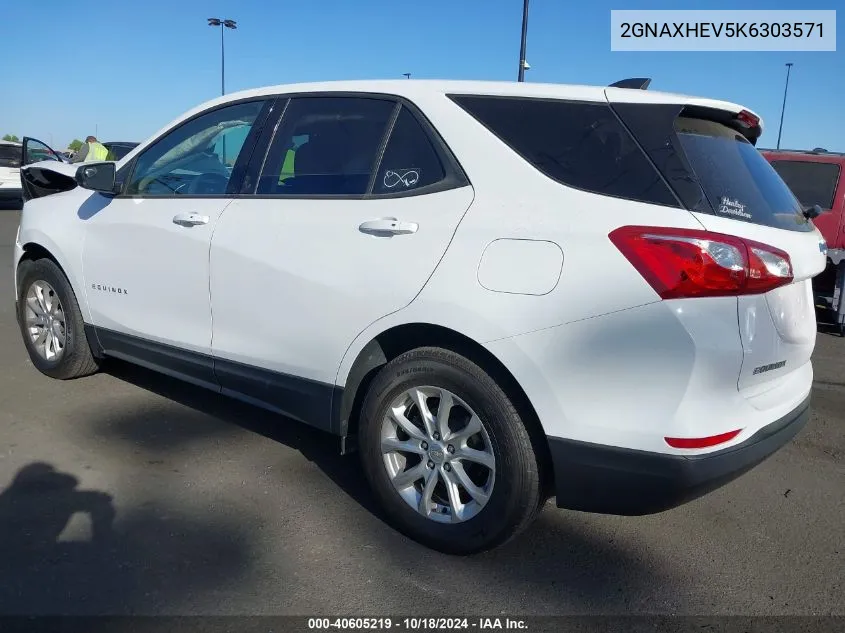 2019 Chevrolet Equinox Ls VIN: 2GNAXHEV5K6303571 Lot: 40605219