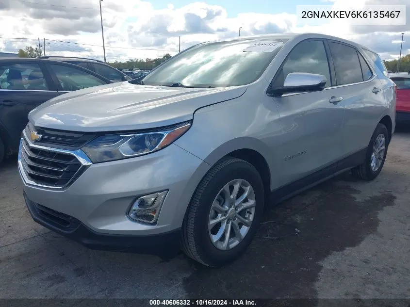 2019 Chevrolet Equinox Lt VIN: 2GNAXKEV6K6135467 Lot: 40606332