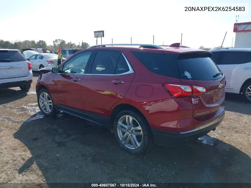 2019 Chevrolet Equinox Premier VIN: 2GNAXPEX2K6254583 Lot: 40607567