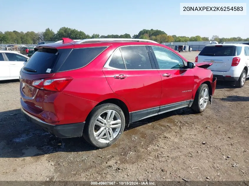 2019 Chevrolet Equinox Premier VIN: 2GNAXPEX2K6254583 Lot: 40607567