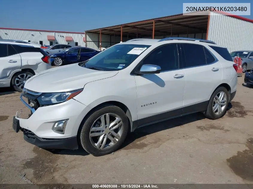 2019 Chevrolet Equinox Premier VIN: 2GNAXPEX1K6203480 Lot: 40609388