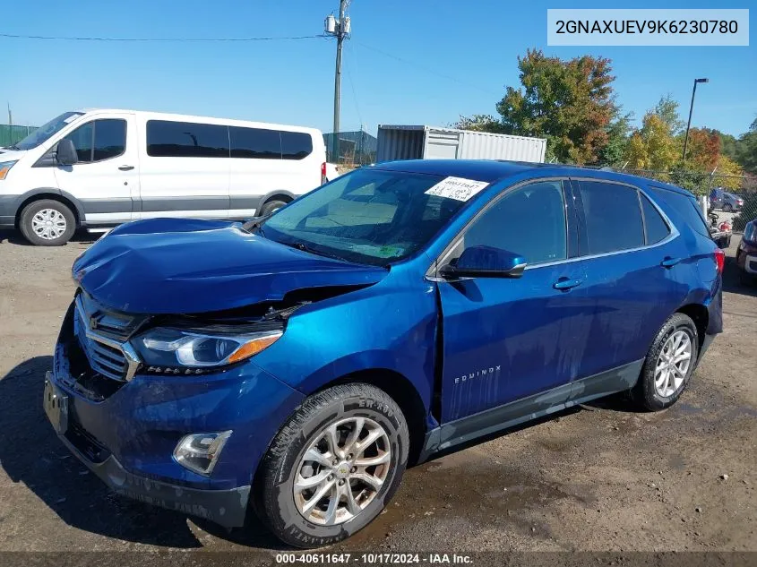 2019 Chevrolet Equinox Lt VIN: 2GNAXUEV9K6230780 Lot: 40611647