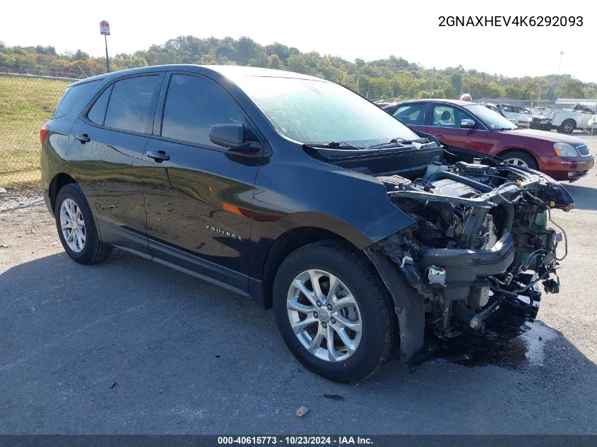 2019 Chevrolet Equinox Ls VIN: 2GNAXHEV4K6292093 Lot: 40615773