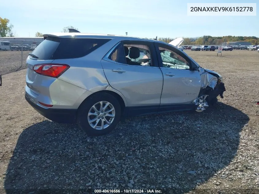 2GNAXKEV9K6152778 2019 Chevrolet Equinox Lt