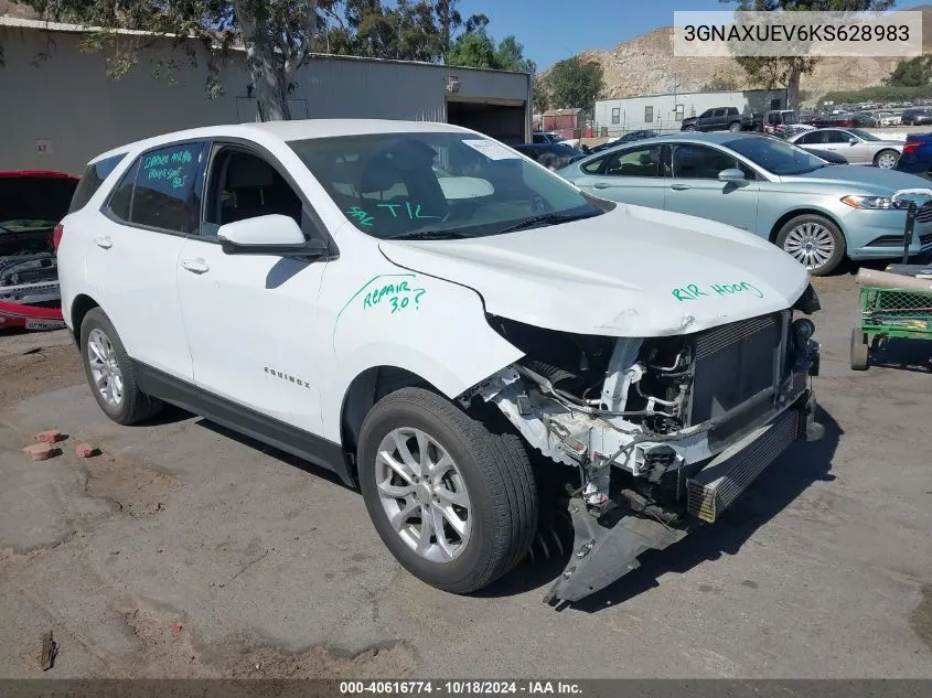 2019 Chevrolet Equinox Lt VIN: 3GNAXUEV6KS628983 Lot: 40616774