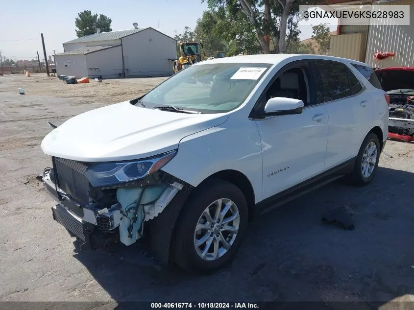 2019 Chevrolet Equinox Lt VIN: 3GNAXUEV6KS628983 Lot: 40616774