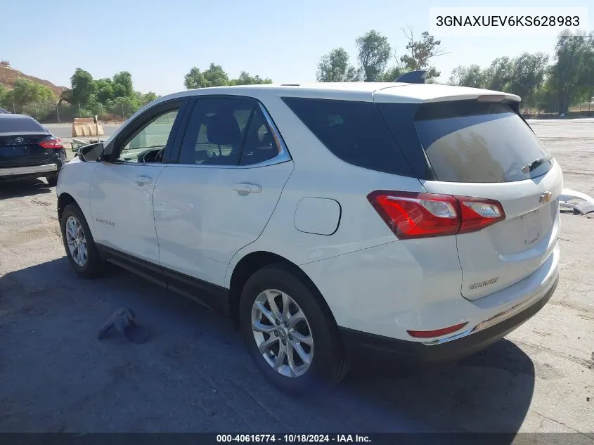 2019 Chevrolet Equinox Lt VIN: 3GNAXUEV6KS628983 Lot: 40616774