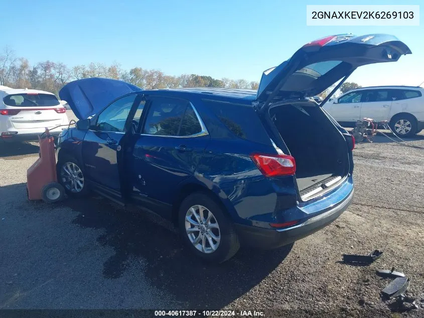 2019 Chevrolet Equinox Lt VIN: 2GNAXKEV2K6269103 Lot: 40617387