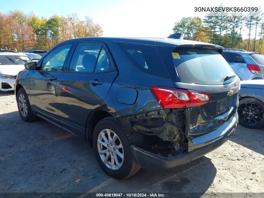 2019 Chevrolet Equinox Ls VIN: 3GNAXSEV8KS660399 Lot: 40619047