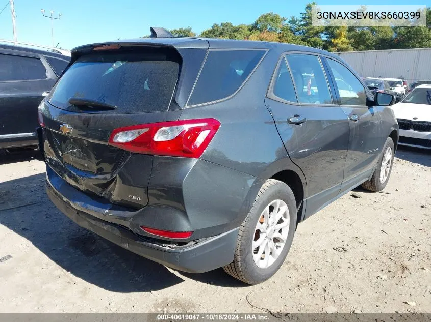 2019 Chevrolet Equinox Ls VIN: 3GNAXSEV8KS660399 Lot: 40619047