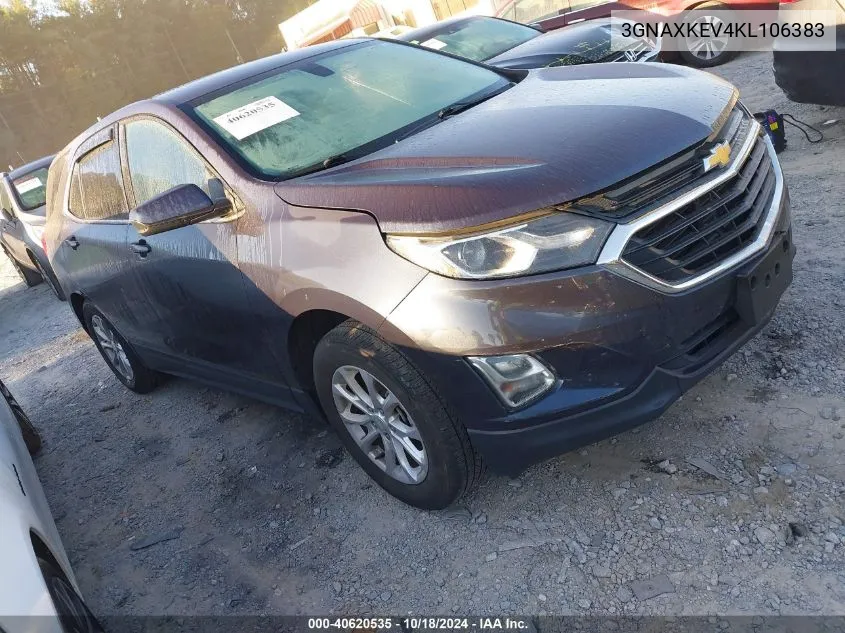 2019 Chevrolet Equinox Lt VIN: 3GNAXKEV4KL106383 Lot: 40620535