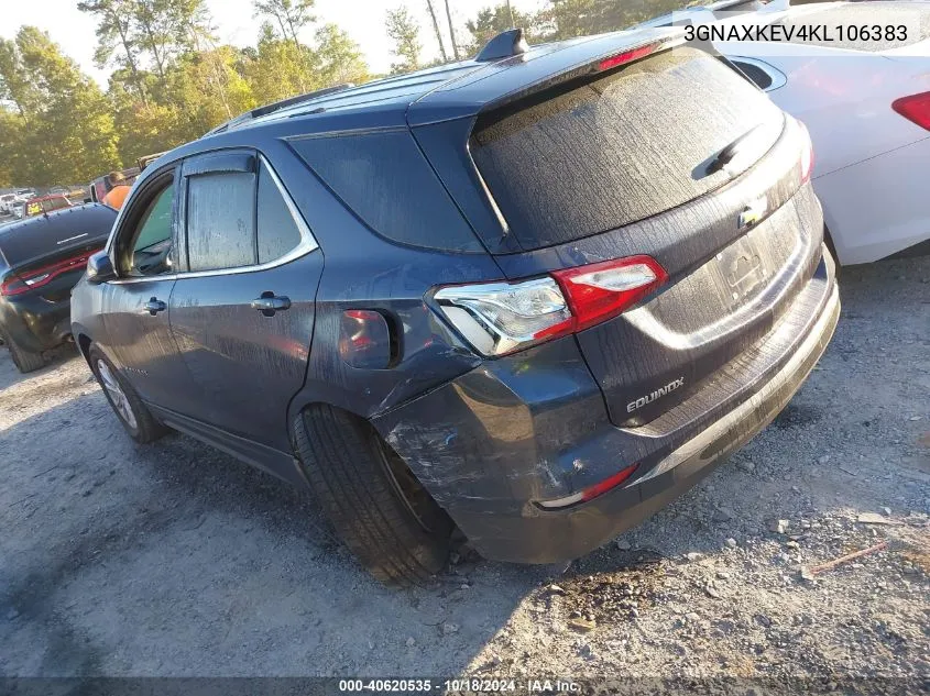 2019 Chevrolet Equinox Lt VIN: 3GNAXKEV4KL106383 Lot: 40620535