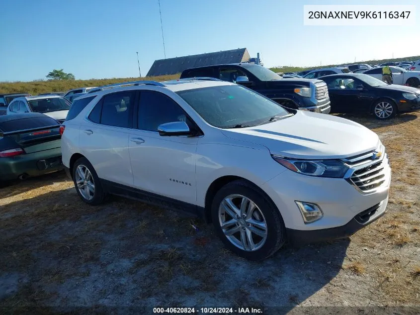 2019 Chevrolet Equinox Premier VIN: 2GNAXNEV9K6116347 Lot: 40620824