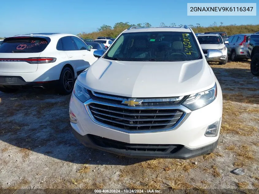 2019 Chevrolet Equinox Premier VIN: 2GNAXNEV9K6116347 Lot: 40620824