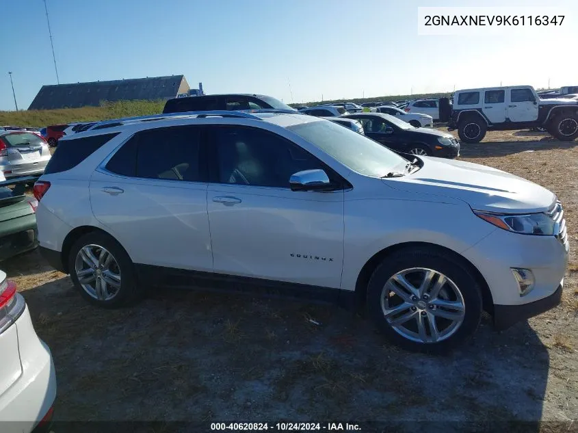 2019 Chevrolet Equinox Premier VIN: 2GNAXNEV9K6116347 Lot: 40620824