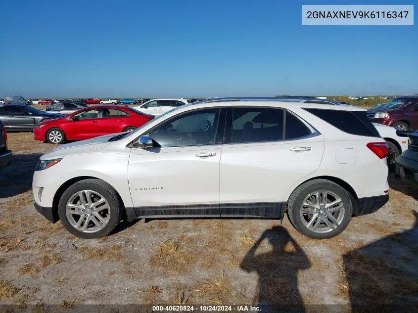 2019 Chevrolet Equinox Premier VIN: 2GNAXNEV9K6116347 Lot: 40620824